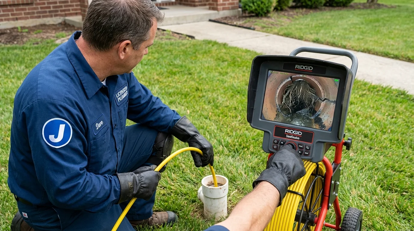 Sewer camera inspection being performed by Johns Plumbing LLC in Sea Cliff